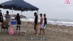 (中文字幕)かっこいいサーファーギャルをビーチで中出し輪姦レイプ
